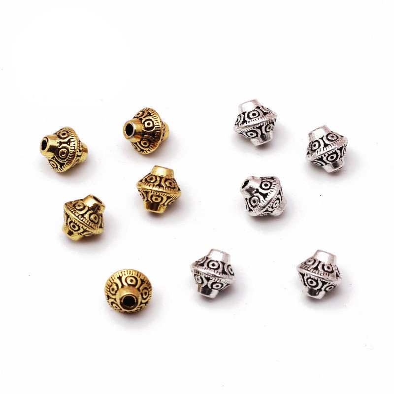 6mm Alloy Beads  Gold, Silver Alloy 50pcs