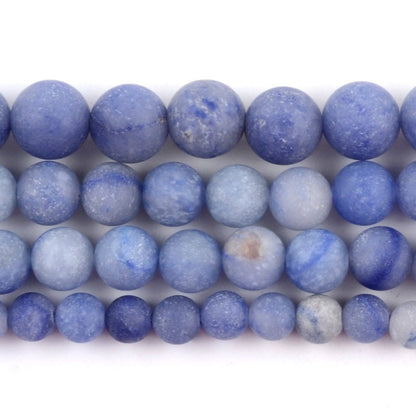 Blue Aventurine Matte Beads 4mm 6mm 8mm 10mm 12mm 15''