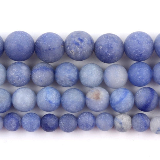 Blue Aventurine Matte Beads 4mm 6mm 8mm 10mm 12mm 15''