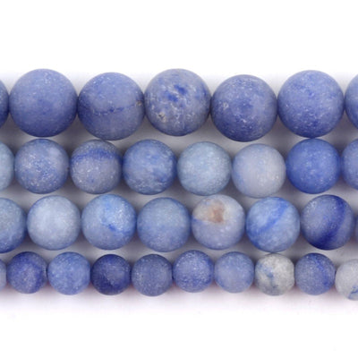 Blue Aventurine Matte Beads 4mm 6mm 8mm 10mm 12mm 15''