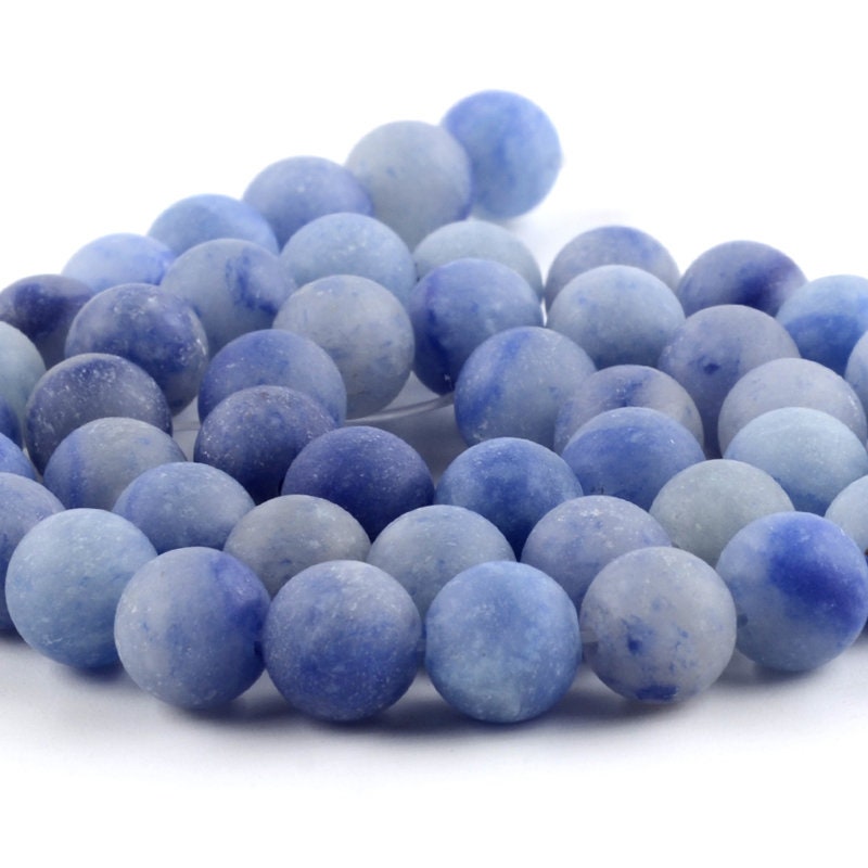Blue Aventurine Matte Beads 4mm 6mm 8mm 10mm 12mm 15''