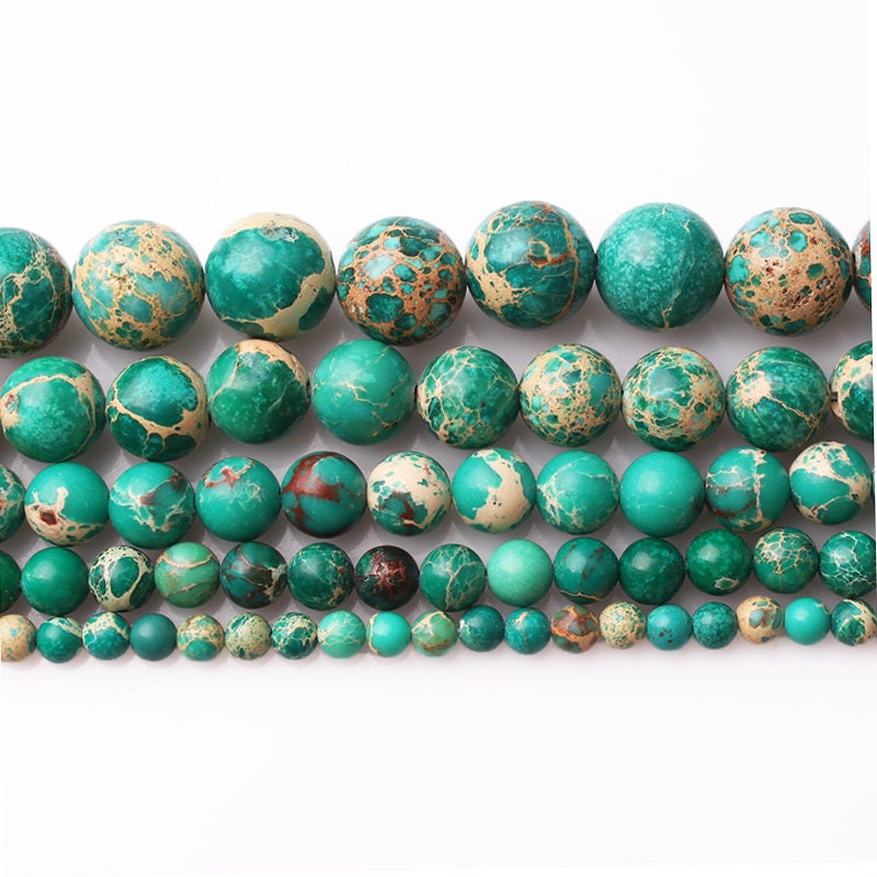 Green Sea Sediment Imperial Jasper Beads 4mm 6mm 8mm 10mm 12mm 15''