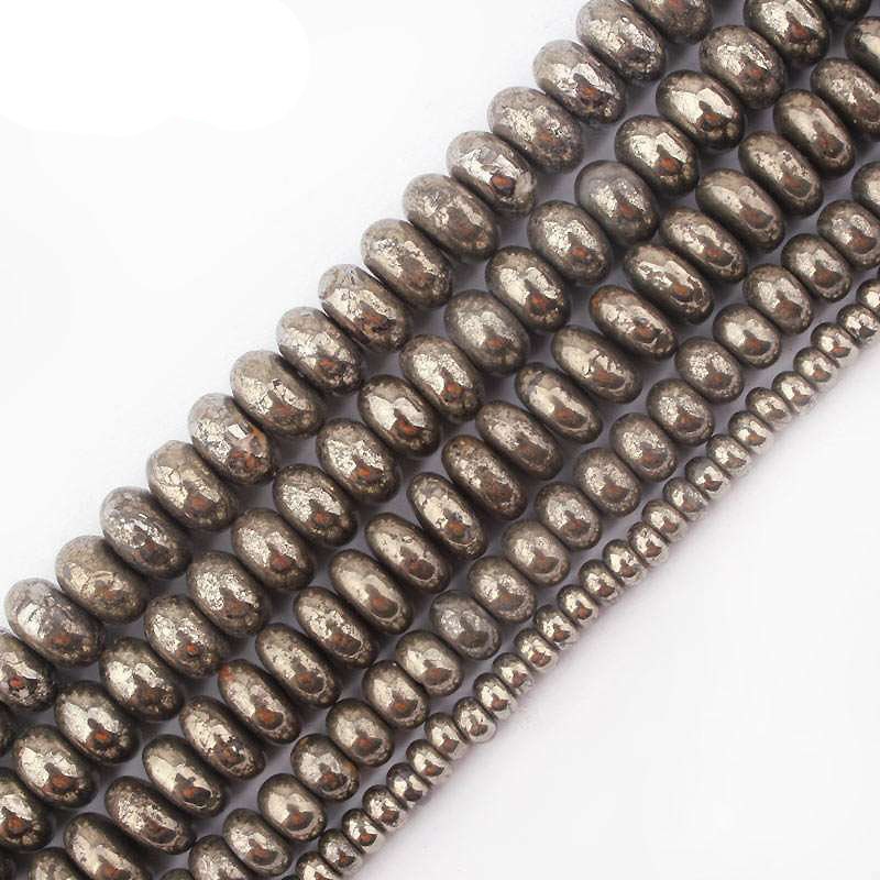 Pyrit Rondelle Perler Naturlige Ædelsten Perler 2x4mm 3x6mm 5x8mm