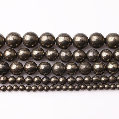 Pyrite Round Beads Natural Gemstone Beads4mm 6mm 8mm 10mm 12mm 15''
