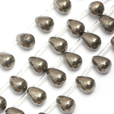 Pyrite Teardrop Beads Natural Gemstone Beads 6x10mm 8x12mm 8x24mm 15''