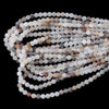 Black White Agate Matte Beads 4mm 6mm 8mm 10mm 15''