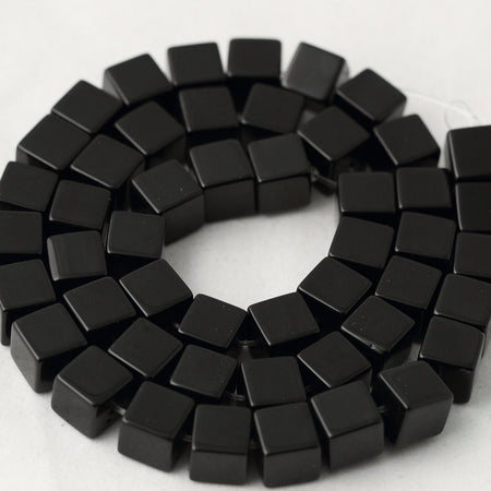 Sorte Onyx Cube Beads Naturlige ædelstensperler 4mm 6mm 8mm 10mm 15''