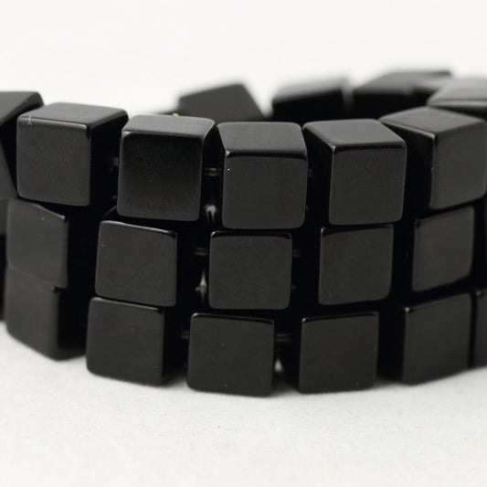 Black Onyx Cube Beads Natural Gemstone Beads 4mm 6mm 8mm 10mm 15''