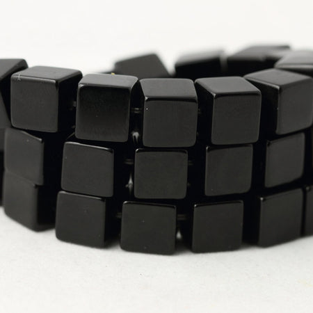 Sorte Onyx Cube Beads Naturlige ædelstensperler 4mm 6mm 8mm 10mm 15''