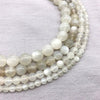 Perles de pierre de lune blanche 4 mm 6 mm 8 mm 10 mm 15''