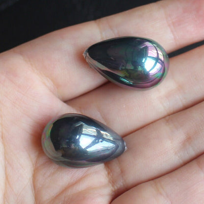 Shell Pearl Teardrop Beads Half Drilled  16x25mm 2pcs