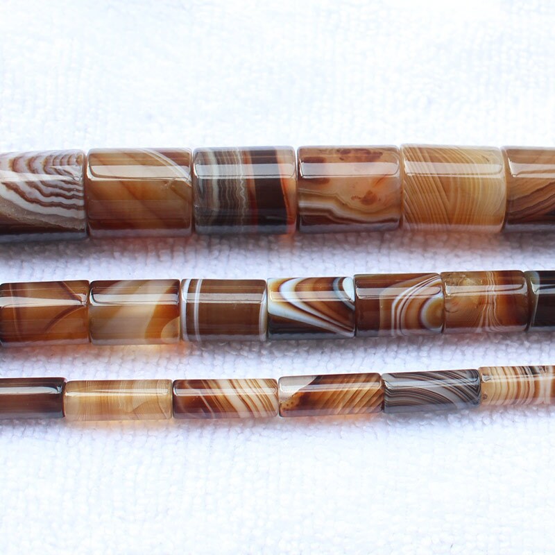 Brown Agate Tube Beads 4x13mm 6x16mm 10x14mm 15x17mm