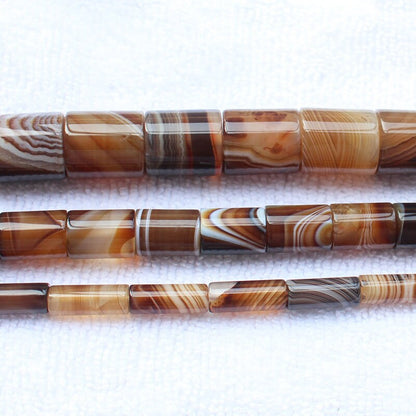 Brown Agate Tube Beads 4x13mm 6x16mm 10x14mm 15x17mm