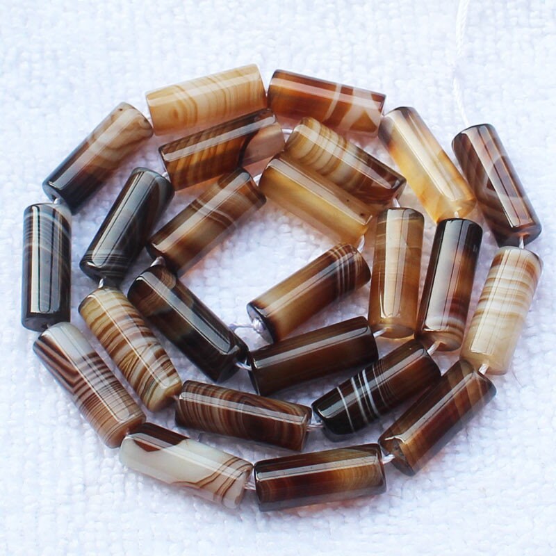 Brown Agate Tube Beads 4x13mm 6x16mm 10x14mm 15x17mm