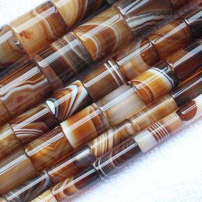 Brown Agate Tube Beads 4x13mm 6x16mm 10x14mm 15x17mm