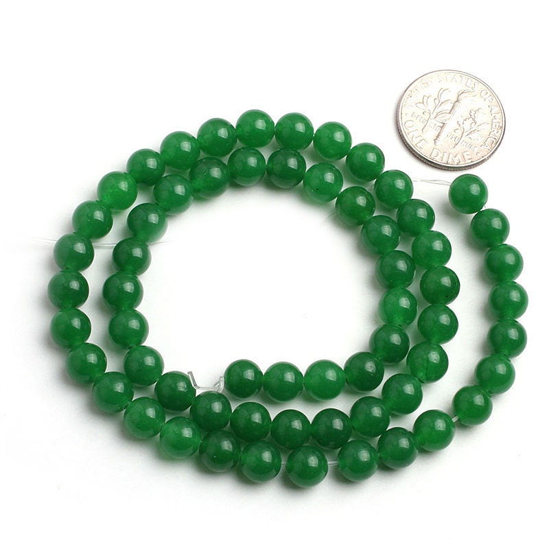 Mørkegrøn jade, naturlig ædelsten, rund jadesten 4mm 6mm 8mm 10mm 12mm 15''