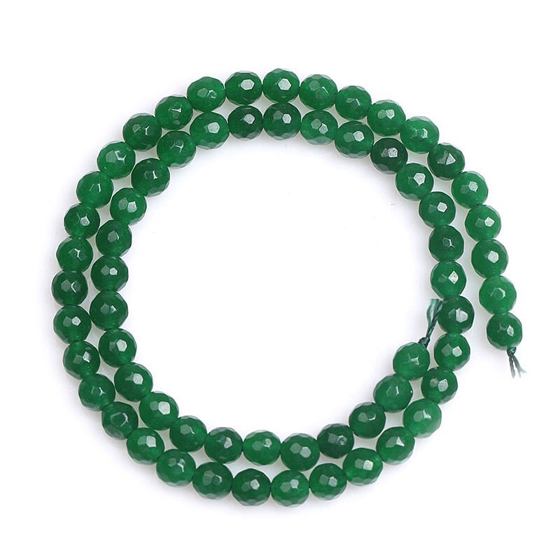 Dark Green Jade Faceted Beads 4mm 6mm 8mm 10mm 12mm 15''
