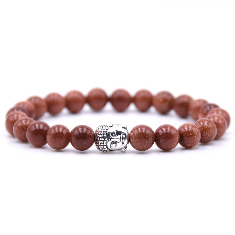 Naturstensarmbånd Buddha-armbånd 8 mm 8''