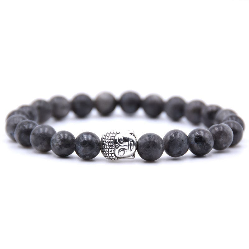 Buddha Matte Stone Bracelet 8''