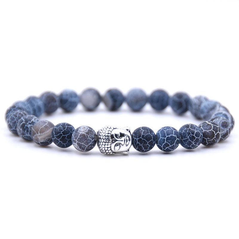 Buddha Matte Stone Bracelet 8''