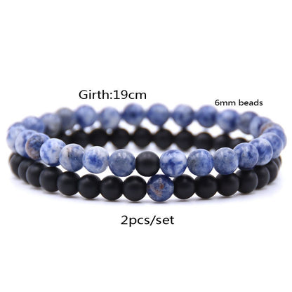 Matte Onyx Bracelets 2pcs 6mm 7.5''