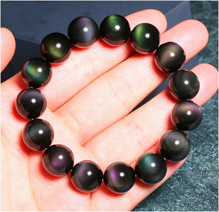 Regnbue Obsidian Armbånd 8''