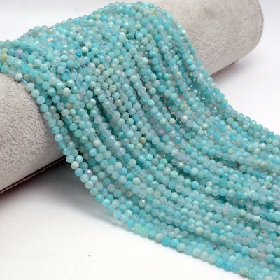 Amazonite Faceted Beads 2mm 3mm 4mm 15''