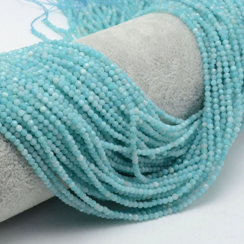 Amazonite facetterede perler 2 mm 3 mm 4 mm 15''