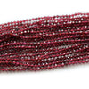 Perles à facettes en grenat 2 mm 3 mm 4 mm 15''