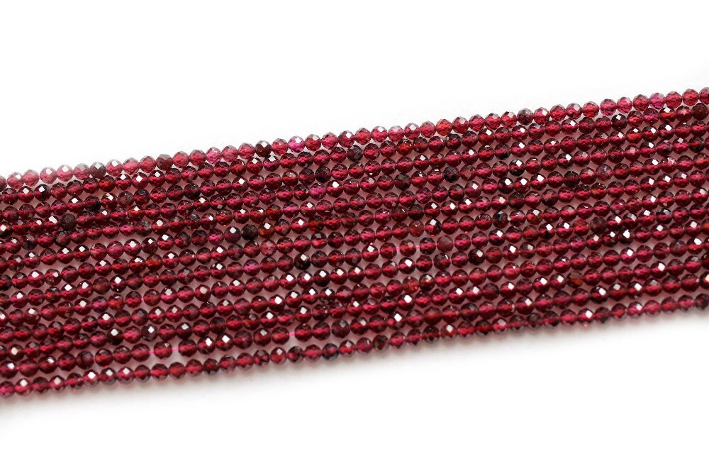 Garnet Faceted Beads 2mm 3mm 4mm 15''