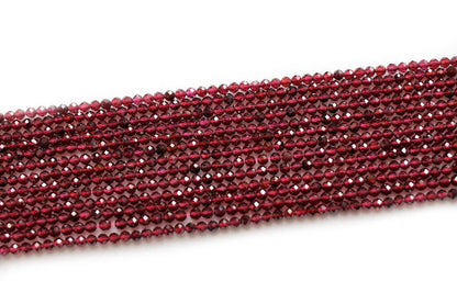 Garnet Faceted Beads 2mm 3mm 4mm 15''
