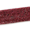 Perles à facettes en grenat 2 mm 3 mm 4 mm 15''