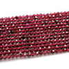 Perles à facettes en grenat 2 mm 3 mm 4 mm 15''