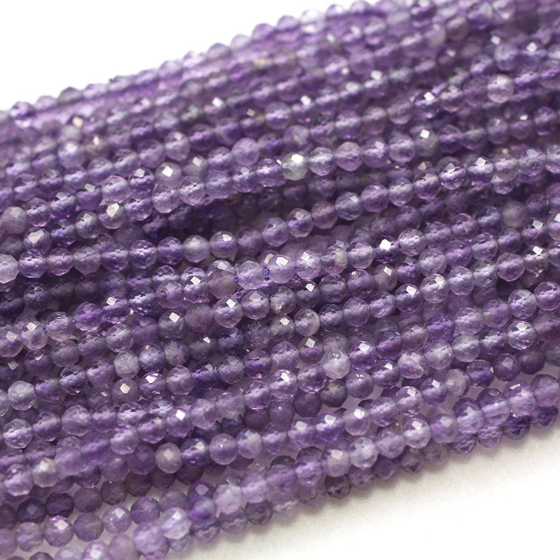 Amethyst Faceted Beads Natural Gemstone Beads 2mm 3mm 4mm 15''