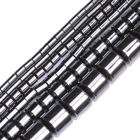 Perles tubulaires en hématite 6 mm, 8 mm, 10 mm, 12 mm