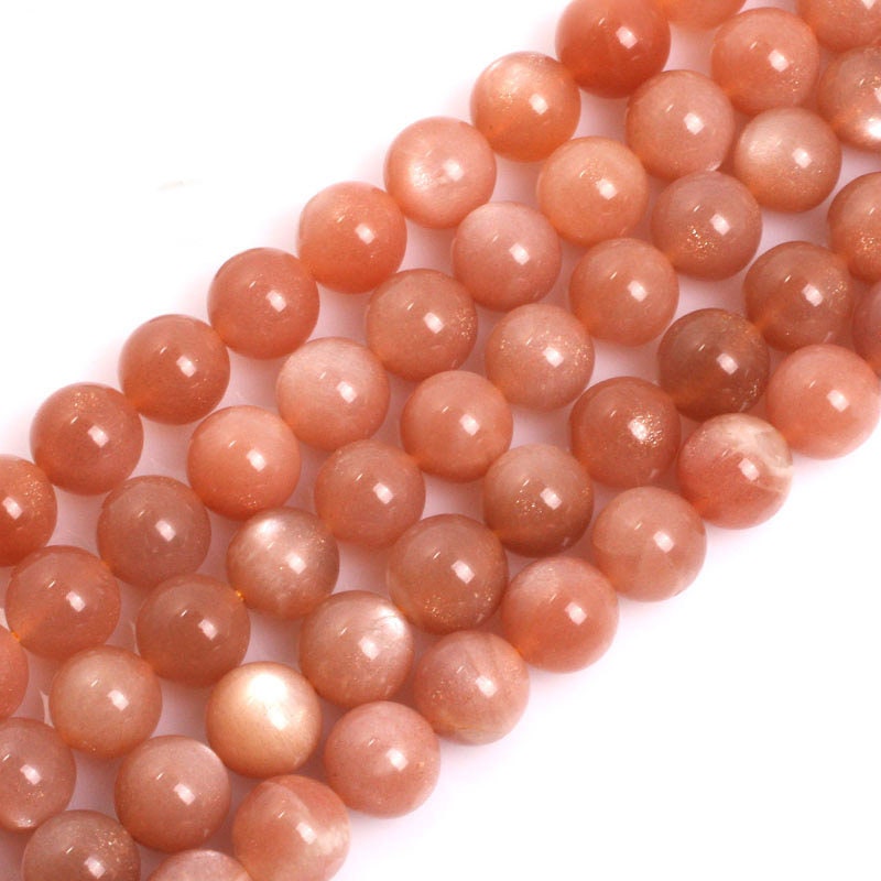 AAA Genuine Sunstone Beads 4mm 6mm 8mm 10mm 15''