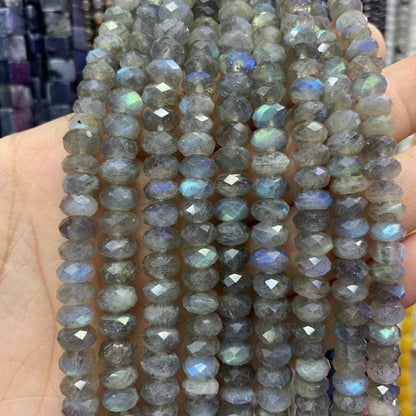 A  Labradorite Rondelle Faceted Beads  3x5mm 4x6mm 5x8mm