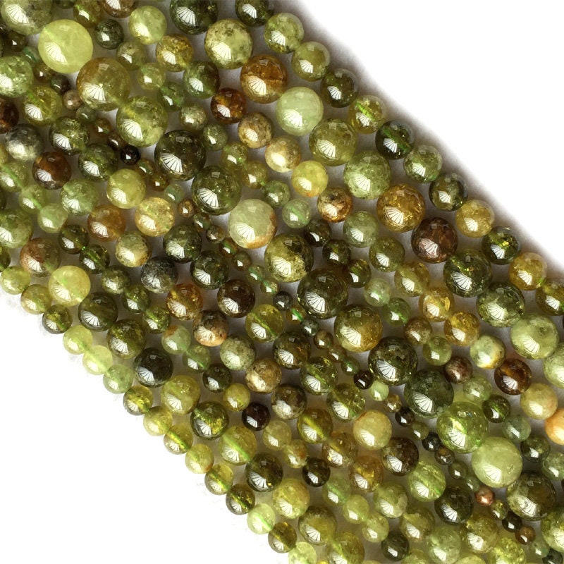 Genuine Green Garnet Beads Crystal Stone Beads 4mm 6mm 8mm 10mm 15''