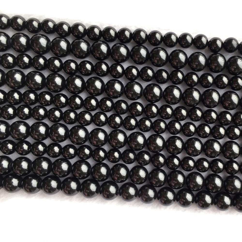 AA Black Spinel Stone Beads 4mm 6mm 8mm 10mm 15''