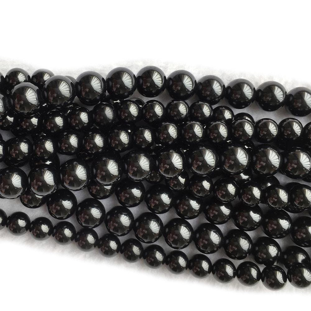 AA Black Spinel Stone Beads 4mm 6mm 8mm 10mm 15''