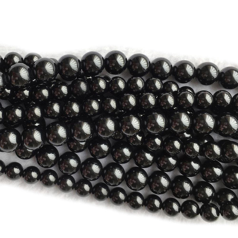 Perles en pierre spinelle noire AA 4 mm, 6 mm, 8 mm, 10 mm, 15 pouces