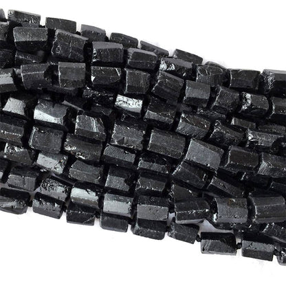 Black Tourmaline Nugget Beads Raw Gemstone Beads 8-12mm