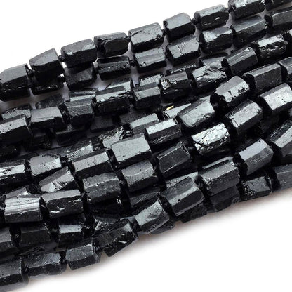 Black Tourmaline Nugget Beads Raw Gemstone Beads 8-12mm