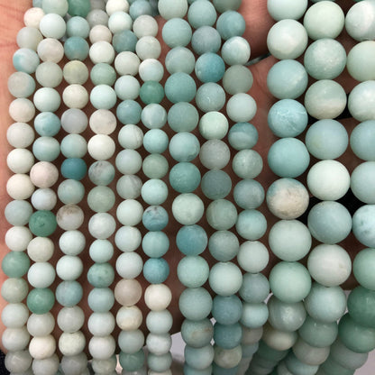 Grønne Amazonite matperler 4 mm 6 mm 8 mm 10 mm 12 mm 15''