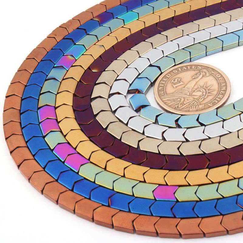 Hematite Arrow Bead 4x4mm