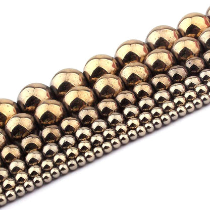 Light Gold Hematite Beads 2mm 3mm 4mm 6mm 8mm 10mm