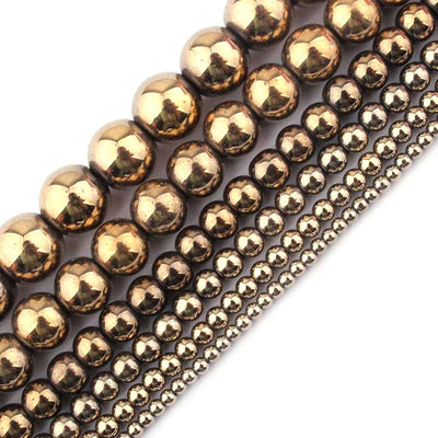 Light Gold Hematite Beads 2mm 3mm 4mm 6mm 8mm 10mm