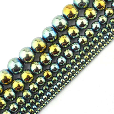 Blue Green Hematite Beads 2mm 3mm 4mm 6mm 8mm 10mm