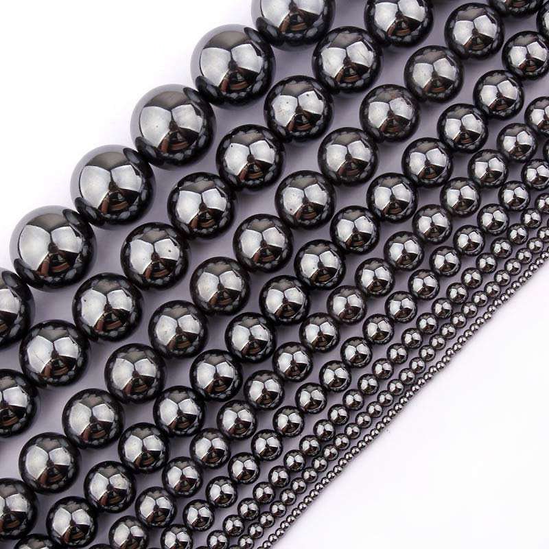 Perles d'hématite 2 mm 3 mm 4 mm 6 mm 8 mm 10 mm 12 mm 15''