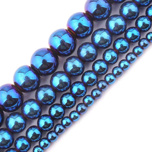 Blue Hematite Beads 2mm 3mm 4mm 6mm 8mm 10mm